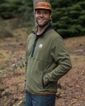 Men's Passenger Adrift Recycled Polar Fleece Khaki | US-CGVLYP092