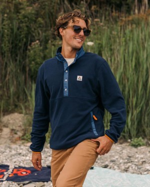 Men's Passenger Adrift Recycled Polar Fleece Deep Navy | US-ZRXGEB168