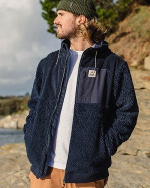 Men's Passenger Adventure Recycled Deep-Pile Sherpa Fleece Deep Navy | US-SBREPY396