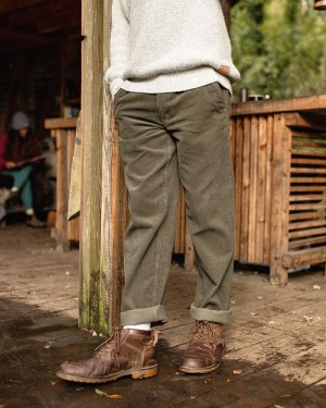 Men's Passenger Adventurer Cord Pants Dusty Olive | US-QZGPLV470