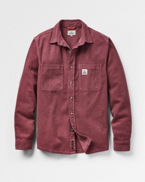 Men's Passenger Backcountry Cord Shirts Crushed Berry | US-BNYPAW254