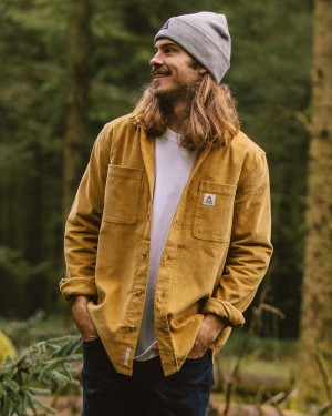 Men's Passenger Backcountry Cord Shirts Mustard Gold | US-CYWRUE310