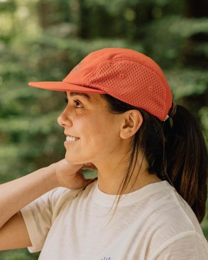 Men's Passenger Beyond Organic 5 Panel Cap Warm Orange | US-CYJFSH648