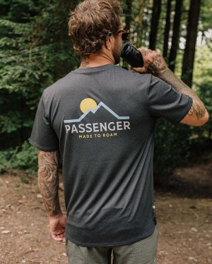 Men's Passenger Calling Active Recycled T-Shirt Black Marl | US-DFKNHO205