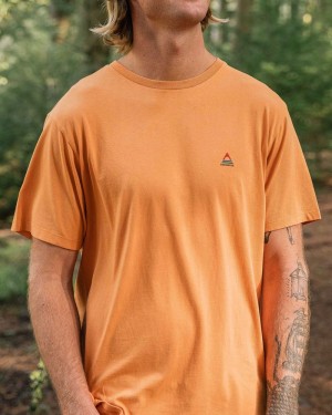 Men's Passenger Classic Logo Recycled Cotton T-Shirt Tangerine | US-AXZNKD971