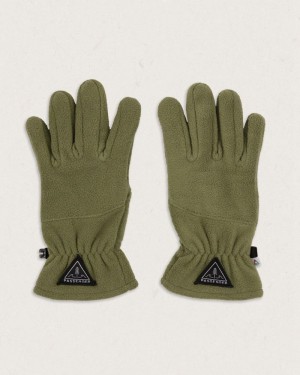 Men's Passenger Daytrip Recycled Polar Fleece Touch Screen Gloves Khaki | US-BWCFXH358