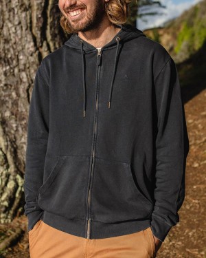 Men's Passenger Escape Full Zip Hoodie Black | US-CZUGDN206