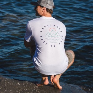 Men's Passenger Escapism Recycled Cotton T-Shirt White | US-QWCAXB650