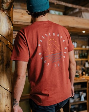 Men's Passenger Escapism Recycled Cotton T-Shirt Burnt Red | US-TSLDGN618