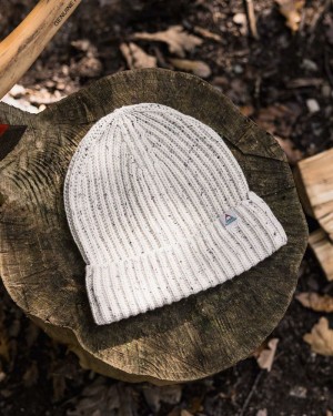 Men's Passenger Fisherman 2.0 Recycled Cotton Beanie Vintage White | US-WCBFPR684