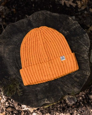 Men's Passenger Fisherman 2.0 Recycled Cotton Beanie Orange | US-OZTFEN092