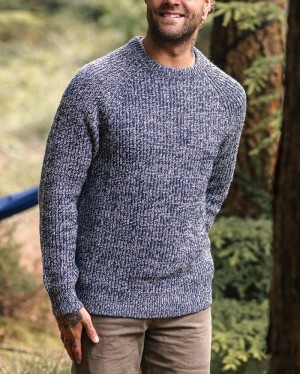 Men's Passenger Fog Recycled Knitted Jumper Grey Marl | US-RQNGYP430