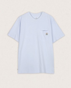 Men's Passenger Heritage Recycled Cotton Pocket T-Shirt Pale Blue | US-LAJBSW803