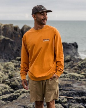 Men's Passenger Lauca Recycled Cotton Sweatshirt Tangerine | US-YFBZVS739