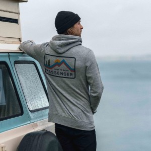 Men's Passenger Made To Roam Recycled Hoodie Grey Marl | US-SDXUAP047