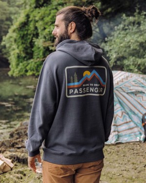 Men's Passenger Made To Roam Recycled Hoodie Faded Black | US-LAUZRD148