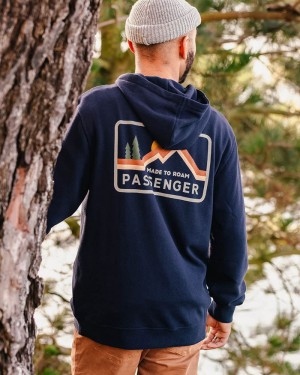 Men's Passenger Made To Roam Recycled Hoodie Deep Navy | US-VAWUNM417