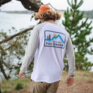 Men's Passenger Made To Roam Recycled LS T-Shirt White | US-XBJOSR945