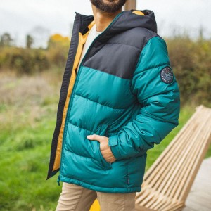 Men's Passenger Manitoba Recycled Jacket Storm Green/ Black | US-HCUFDP065