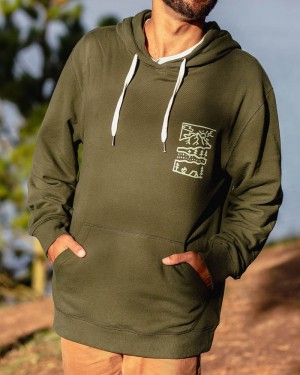 Men's Passenger Nature Recycled Cotton Hoodie green | US-HANSQI045