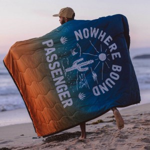 Men's Passenger Nomadic Recycled Towel Blanket Blue/Orange Fade | US-XGWTMJ528