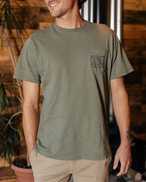 Men's Passenger Nowhere Bound Pocket T-Shirt Dusty Olive | US-BKLMVZ471