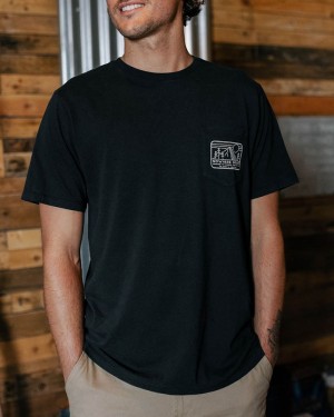 Men's Passenger Nowhere Bound Pocket T-Shirt Black | US-IRBFGE780