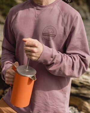 Men's Passenger Odyssey Recycled Cotton Sweatshirt Grape | US-WRHOAP916