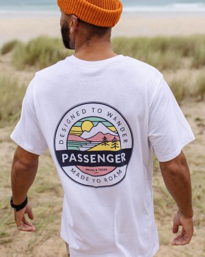 Men's Passenger Odyssey Recycled Cotton T-Shirt White | US-IBWNYZ235