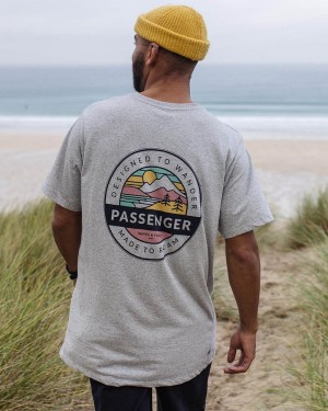 Men's Passenger Odyssey Recycled Cotton T-Shirt Grey Marl | US-KWMJRX302