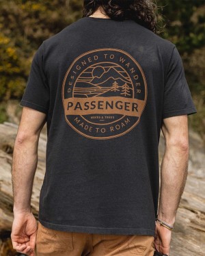 Men's Passenger Odyssey Recycled Cotton T-Shirt Black | US-FNDTEH983