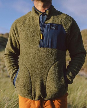 Men's Passenger Offgrid Recycled Sherpa Fleece Khaki | US-UYTSMF947