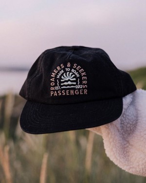 Men's Passenger Seekers Low Profile Recycled Cotton Cap Faded Black | US-CVPLQN510