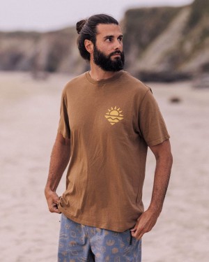 Men's Passenger Skiff Recycled Cotton T-Shirt Brown | US-YOSFTR274