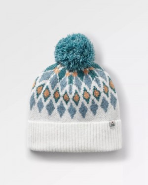 Men's Passenger Snowdrop Recycled Bobble Hat Vintage White | US-XFKQOM870