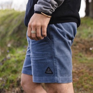 Men's Passenger Topanga Organic Shorts Stone Blue | US-CPXNQF365