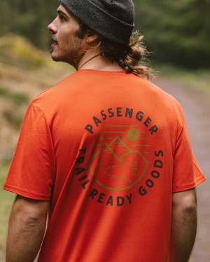 Men's Passenger Trail Recycled Active T-Shirt Warm Orange | US-FOIELJ563