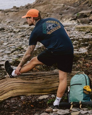 Men's Passenger Trail Recycled Active T-Shirt Deep Navy | US-KSLVBH897