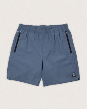 Men's Passenger Traveller Organic Cotton All Purpose Shorts Stone Blue | US-KWMBYG607