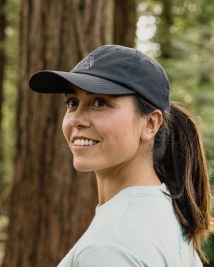 Women's Passenger Active Organic 6 Panel Cap Black | US-KFDOGH807