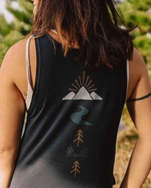 Women's Passenger Breezy Recycled Active Tank Top Deep Navy | US-KECINU624