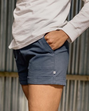 Women's Passenger Carriso Organic Cotton Shorts Dark Denim | US-PTCXDA187