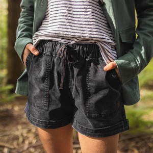 Women's Passenger Carriso Organic Cotton Shorts Black | US-TENHDO631