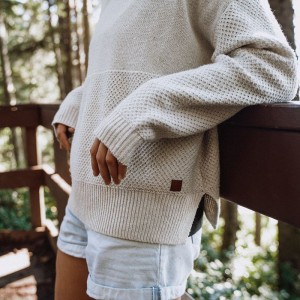 Women's Passenger Cove Recycled Knitted Jumper Off White | US-URPAFI159