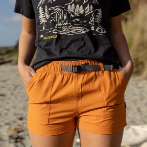 Women's Passenger Del Sur Hemp All Purpose Shorts Sunrise Orange | US-AHEXRK295