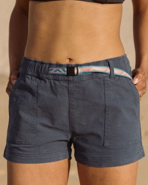 Women's Passenger Del Sur Organic Cotton Shorts Dark Denim | US-ORNZIH871