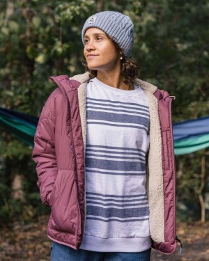 Women's Passenger Earthy Sherpa Lined Insulated Jacket Crushed Berry | US-QCOWDT056