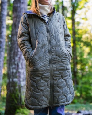 Women's Passenger Flora 2.0 Long Insulated Jacket Dusty Olive | US-APVMZW584