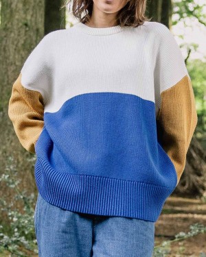 Women's Passenger Gondwana Oversized Knitted Jumper True Blue | US-POAURB216