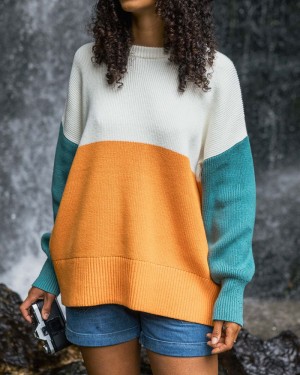 Women's Passenger Gondwana Oversized Knitted Jumper Orange | US-TDBFYH658